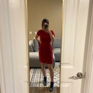 Madewell 00 Red Mini Dress with cutouts